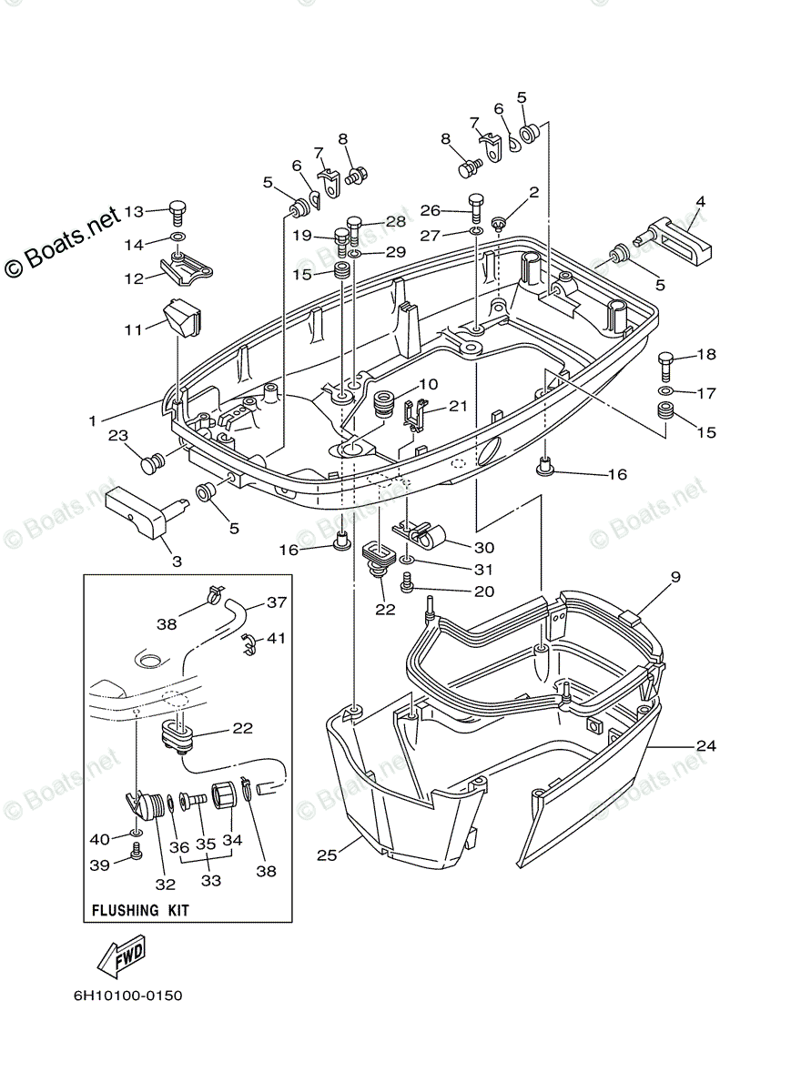 Yamaha Outboard 2001 OEM Parts Diagram For Bottom Cowling Boats Net