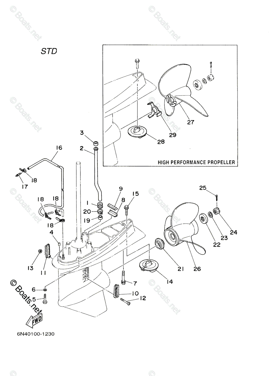 Yamaha Outboard Oem Parts Diagram For Lower Casing Drive