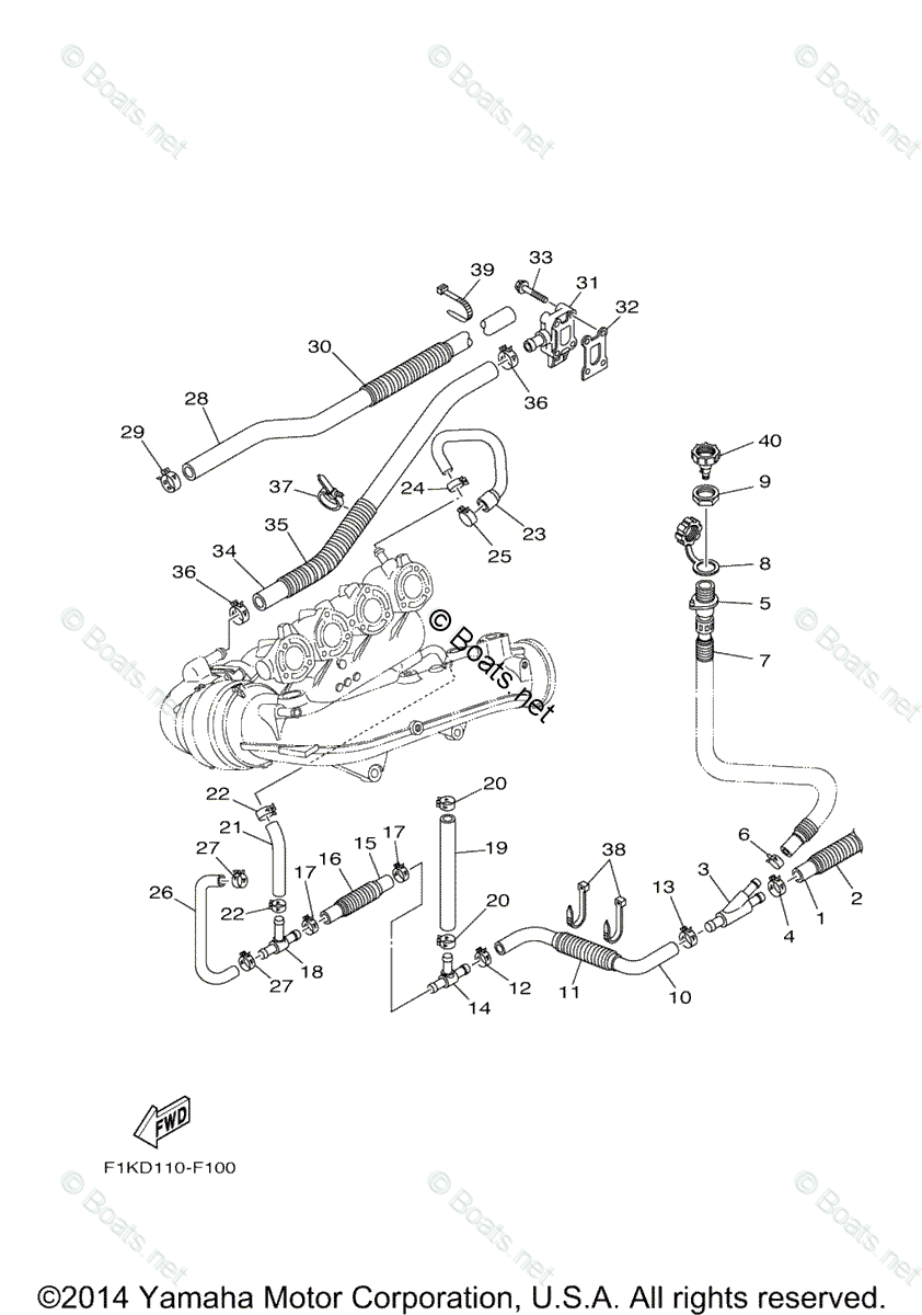 Yamaha Waverunner 2008 OEM Parts Diagram For Exhaust 2 Boats Net