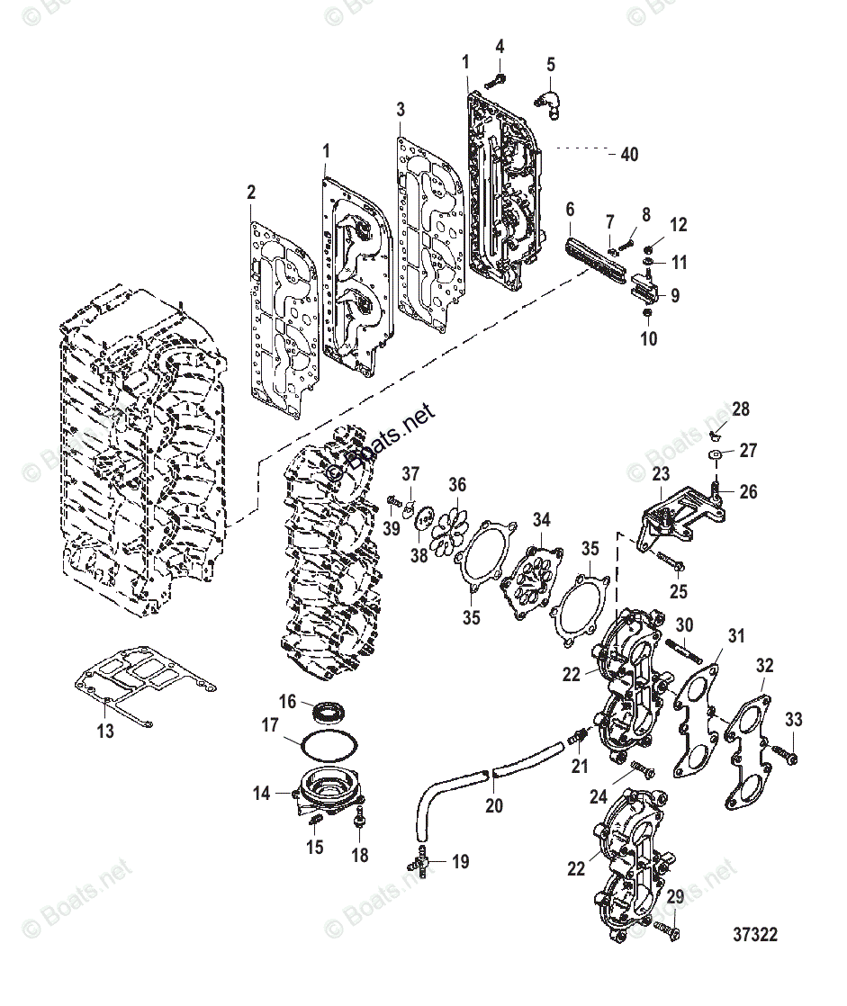 Mercury Outboard Hp Oem Parts Diagram For Induction Manifold And