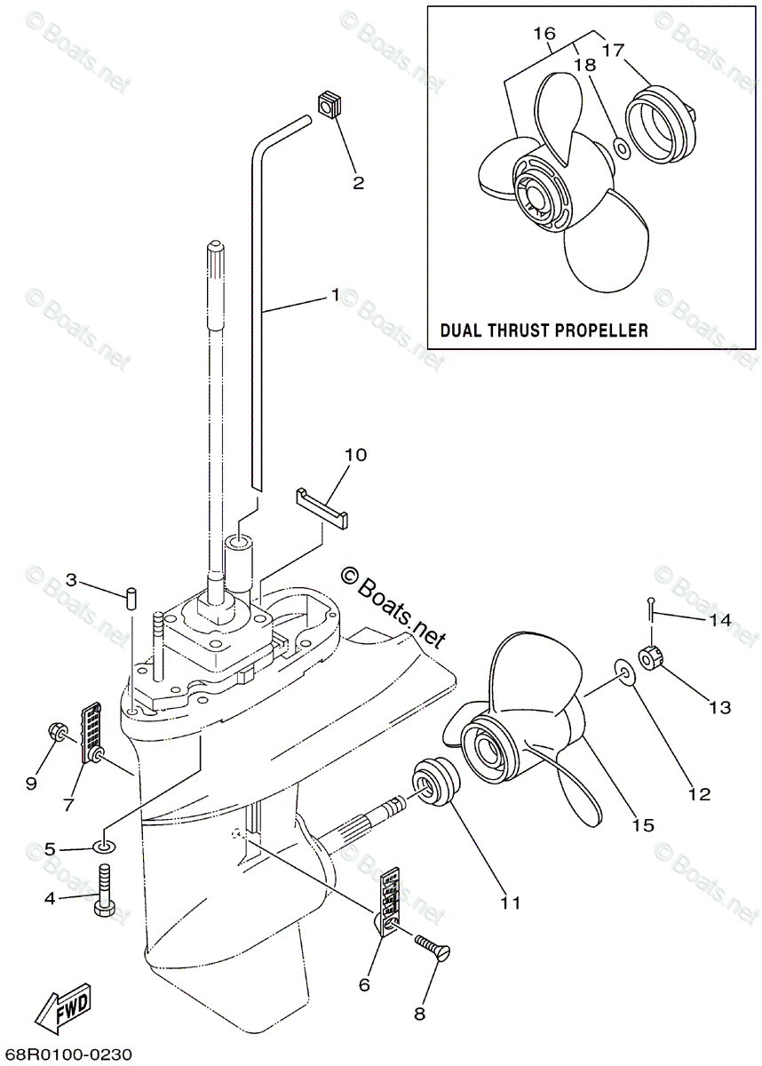 Yamaha Outboard Oem Parts Diagram For Lower Casing Drive Boats Net