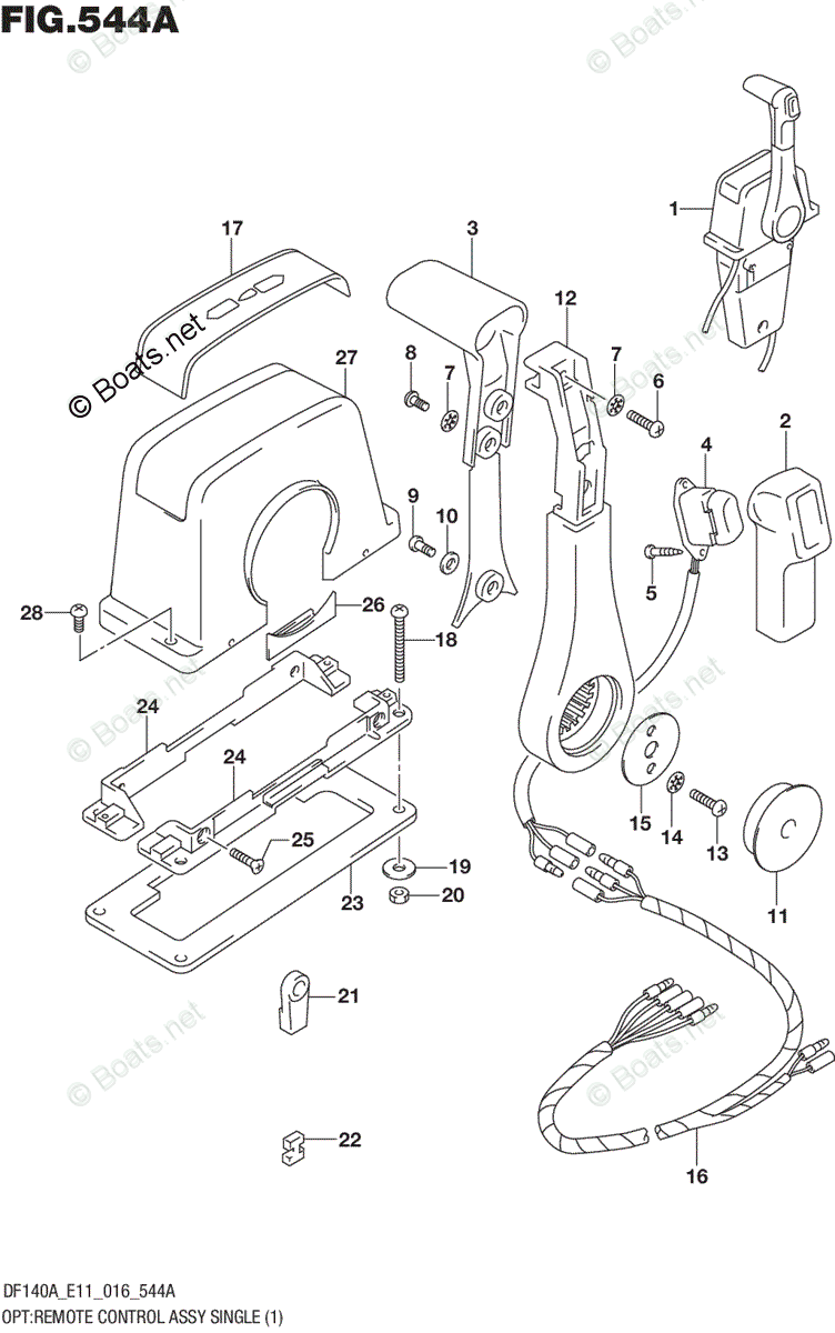 Suzuki Outboard 2016 OEM Parts Diagram For OPT REMOTE CONTROL ASSY