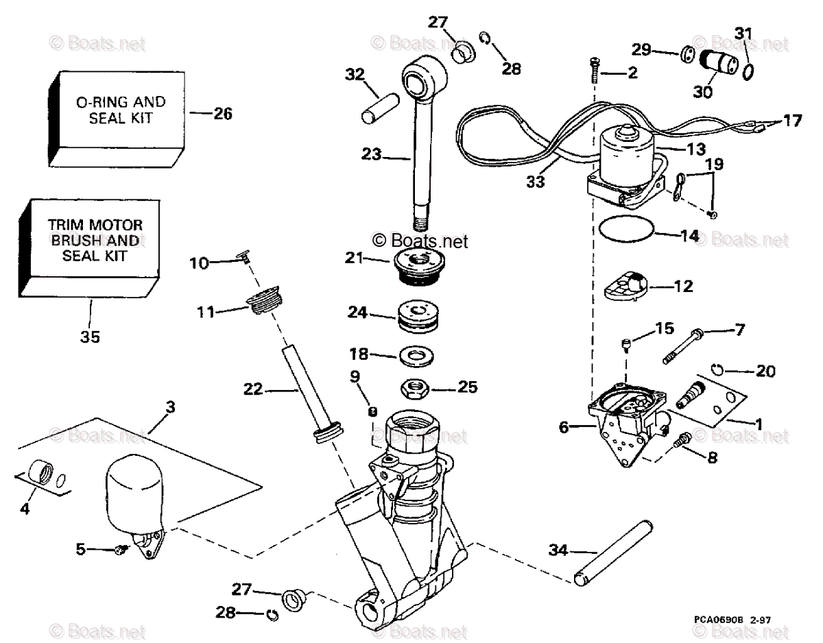 Johnson Outboard 1997 OEM Parts Diagram For Power Trim Tilt Hydraulic