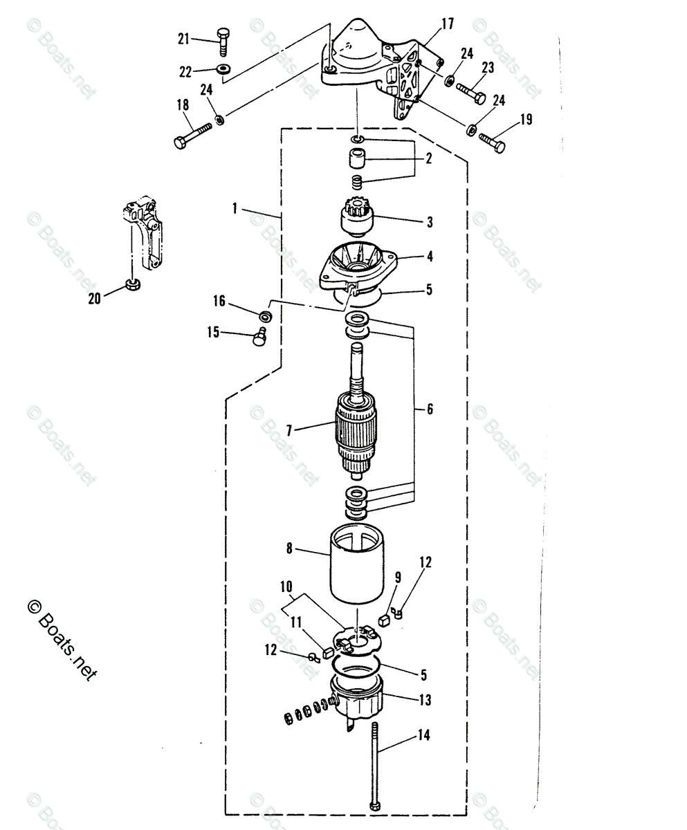 Mercury Outboard Hp Oem Parts Diagram For Electric Start Motor