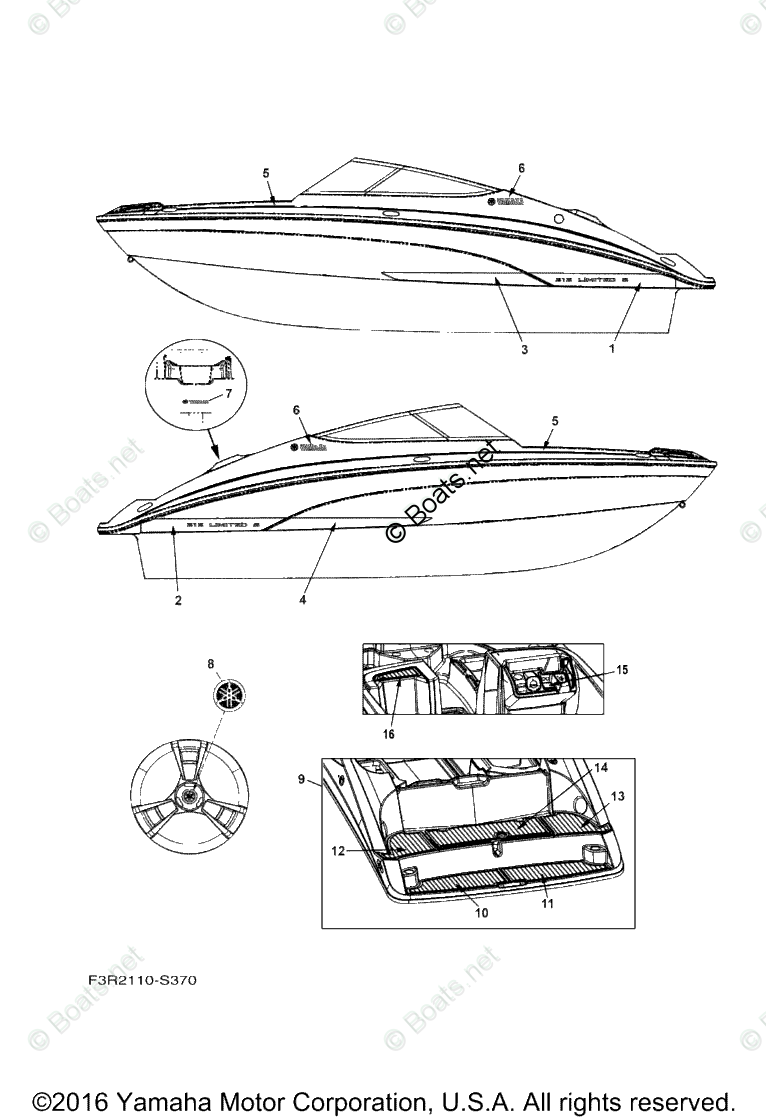 Yamaha Boat Parts 2017 Oem Parts Diagram For Graphics Mats Boats Net