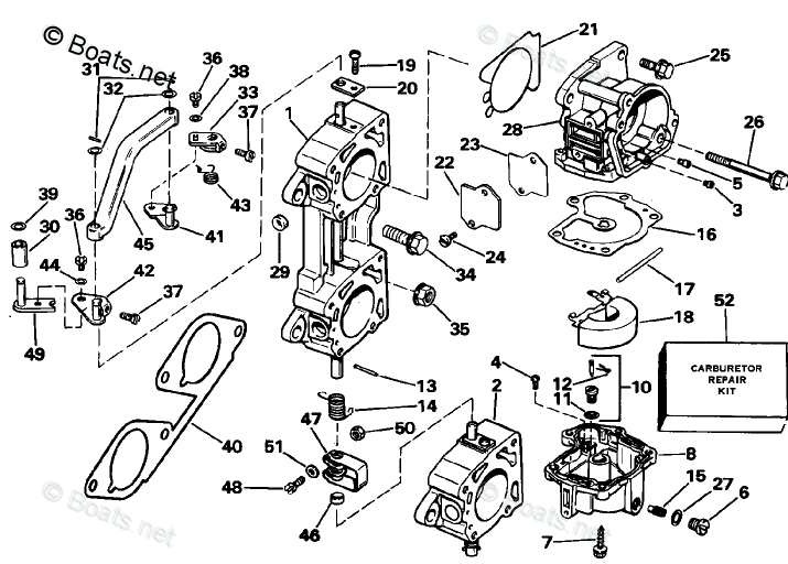 Johnson Outboard Parts by Year 1988 OEM Parts Diagram for ... boat carburetor diagram 