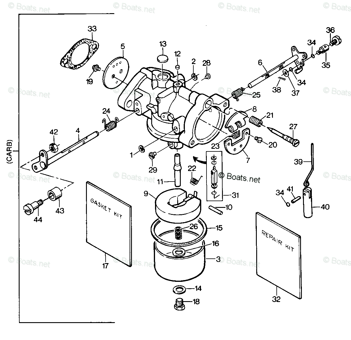 Mercury Force Outboard Parts by HP & Serial 50HP OEM Parts Diagram for