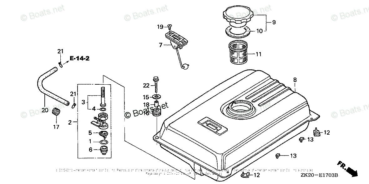 Honda Small Engine Parts GX240 OEM Parts Diagram for Fuel ...