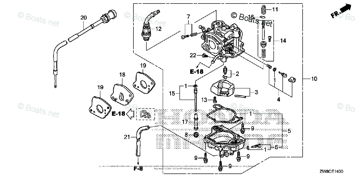 Honda Outboard Parts by HP & Serial Range 9.9HP OEM Parts Diagram for
