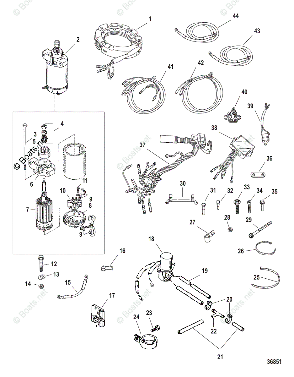 Mercury Outboard Rigging Parts, Controls & Gauges Electrical OEM Parts