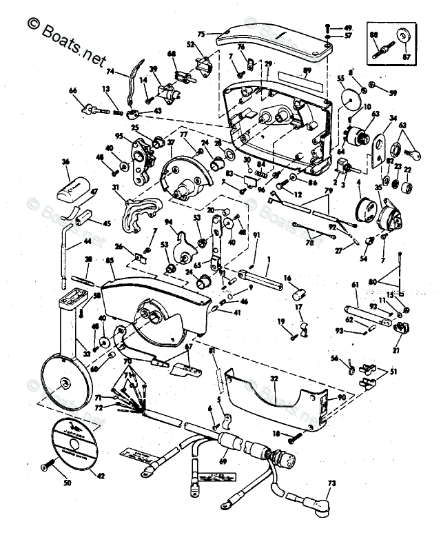 Johnson Outboard Parts by HP 85HP OEM Parts Diagram for REMOTE CONTROL