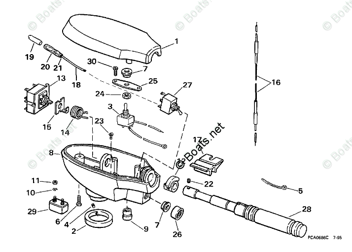 OMC Trolling Motor Parts 12 Volt OEM Parts Diagram for ...
