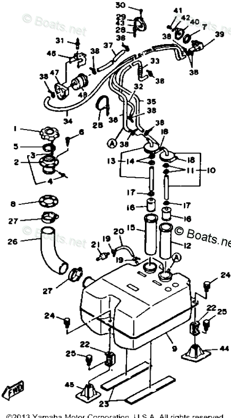 Yamaha Waverunner 1988 OEM Parts Diagram for FUEL TANK | Boats.net