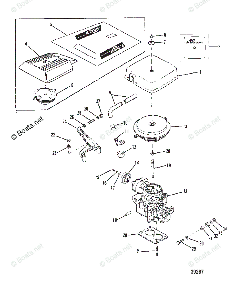 Mercury MerCruiser Sterndrive Parts by Size & Serial Engines - Gas OEM