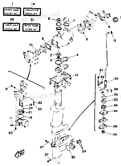 Yamaha Outboard Parts by HP 3HP OEM Parts Diagram for Repair Kit