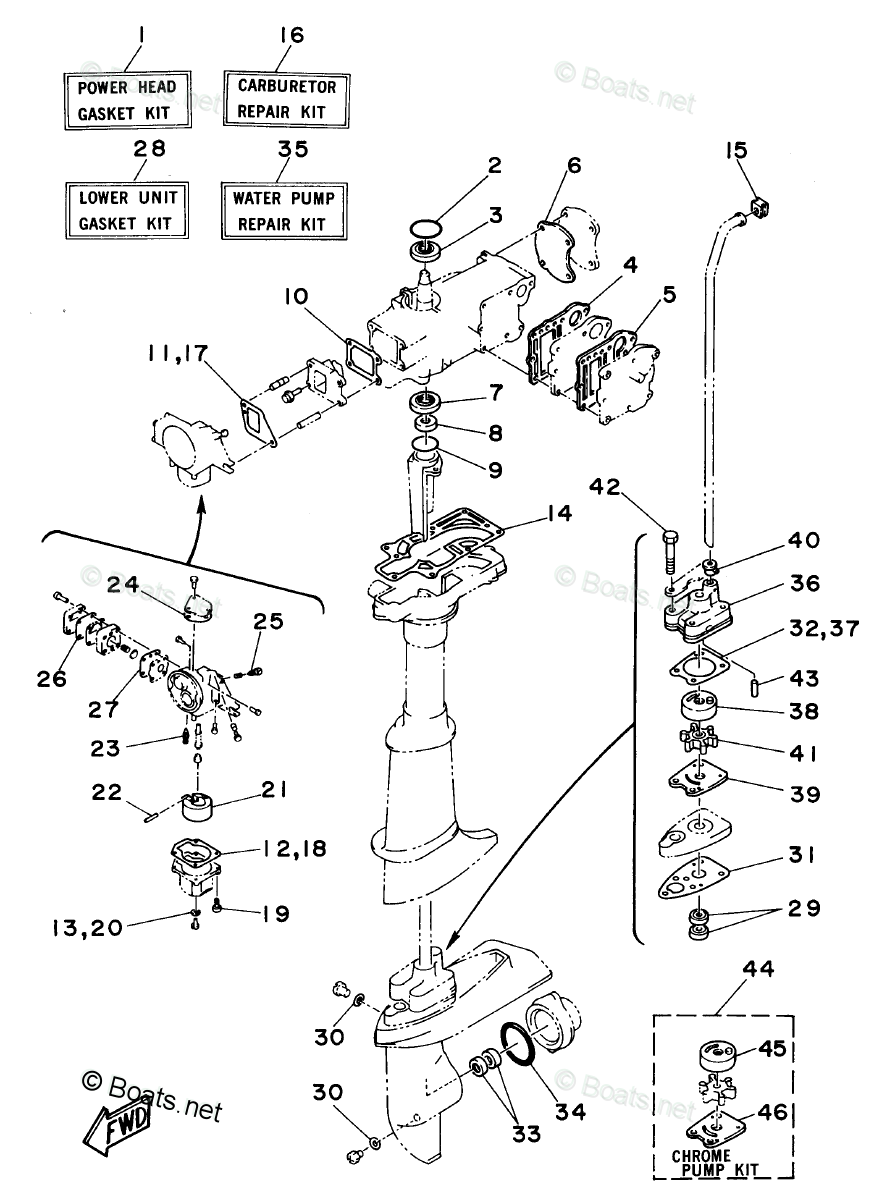 Yamaha Outboard Parts by Year 1998 OEM Parts Diagram for ... yamaha 4 wheeler motor diagrams 