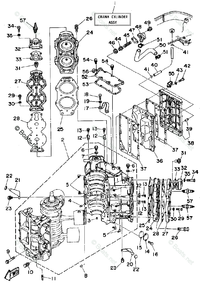 Yamaha Outboard Parts by Year 1995 OEM Parts Diagram for CYLINDER