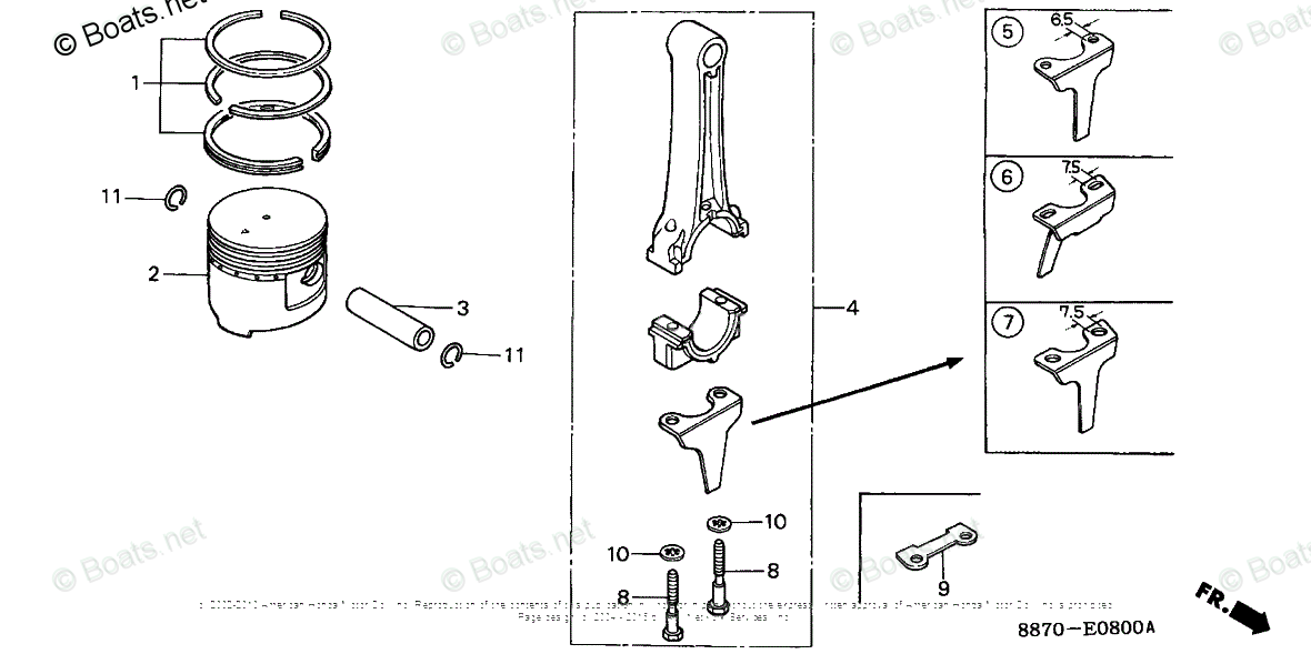 Honda Small Engine Parts G150 OEM Parts Diagram for Piston | Boats.net