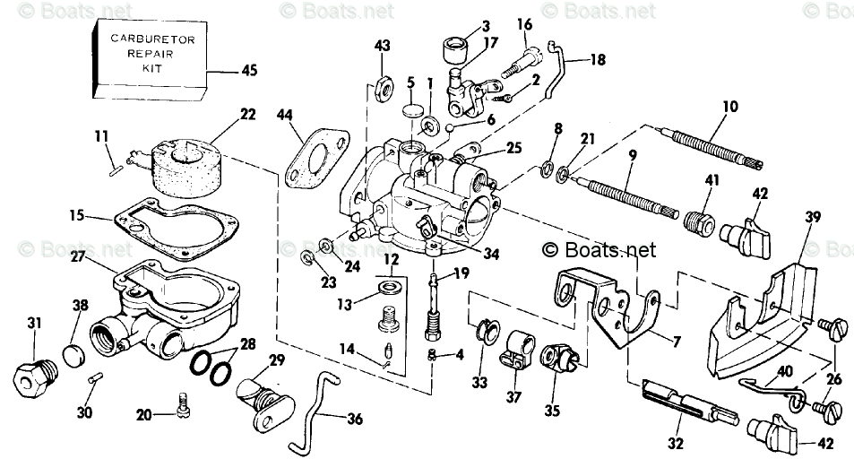 Johnson Outboard Parts by HP 4HP OEM Parts Diagram for CARBURETOR