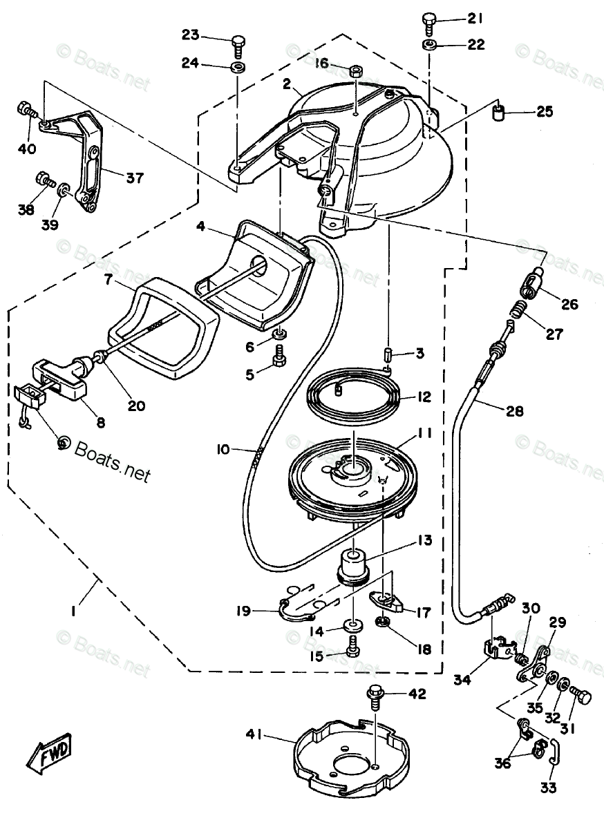 Yamaha Outboard Parts by HP 25HP OEM Parts Diagram for Starter | Boats.net