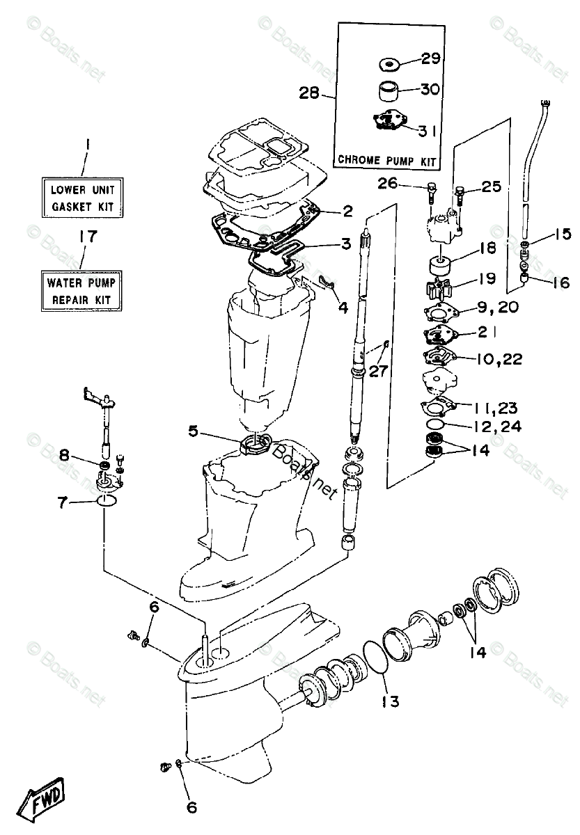 Yamaha Outboard Parts by Year 1998 OEM Parts Diagram for Repair Kit 2