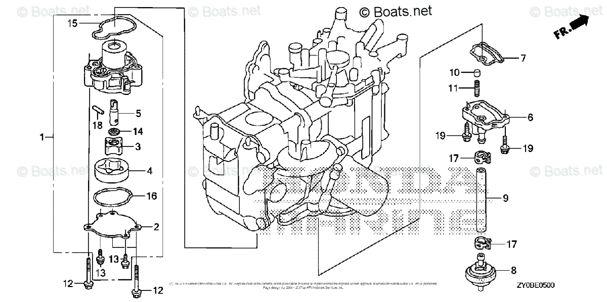 Honda Outboard Parts by HP & Serial Range 20HP OEM Parts ...