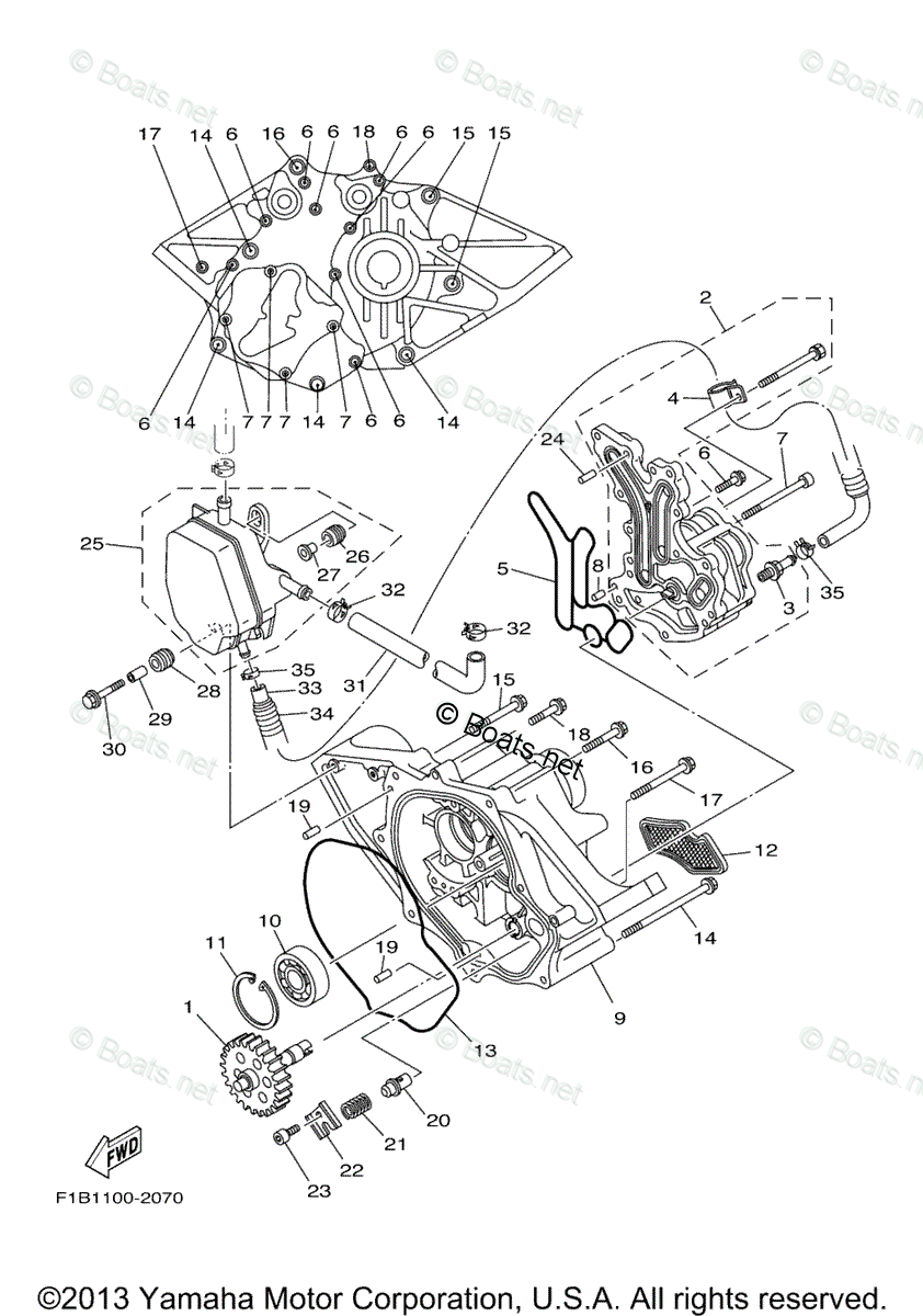 Yamaha Waverunner 2002 OEM Parts Diagram for OIL PUMP