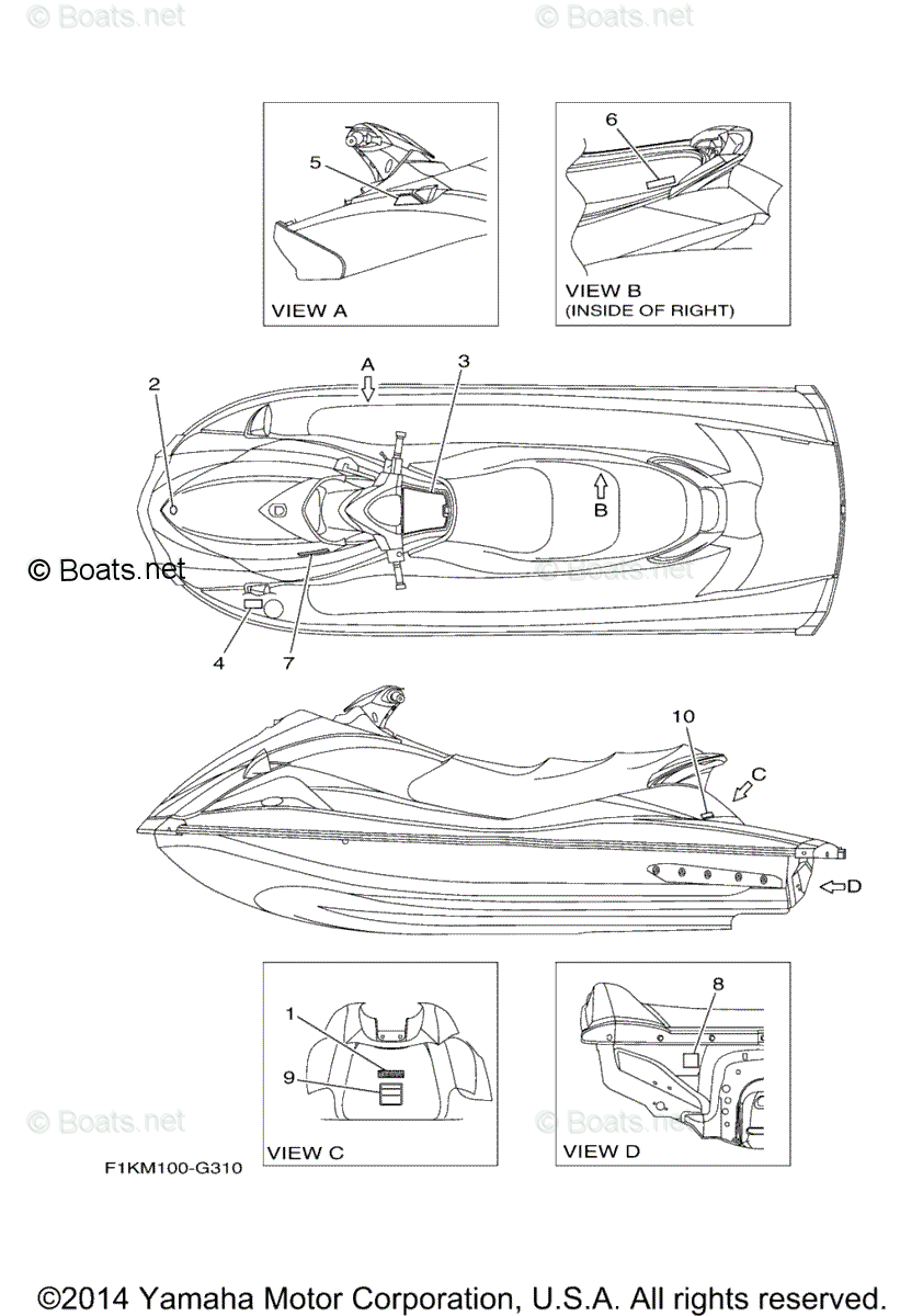 Yamaha Waverunner Parts 2008 Oem Parts Diagram For Important Labels 