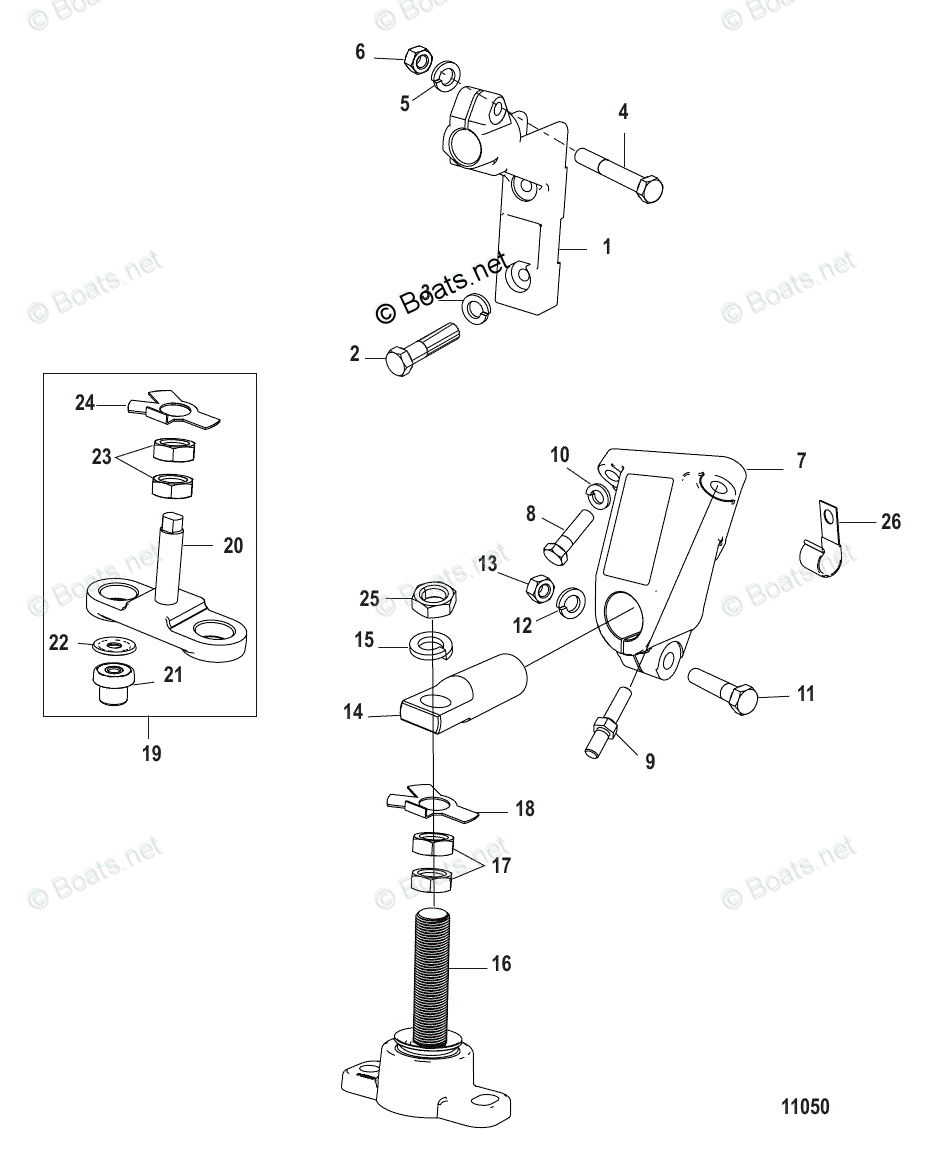 Mercury MerCruiser Inboard Parts by Size & Serial Gas OEM Parts Diagram