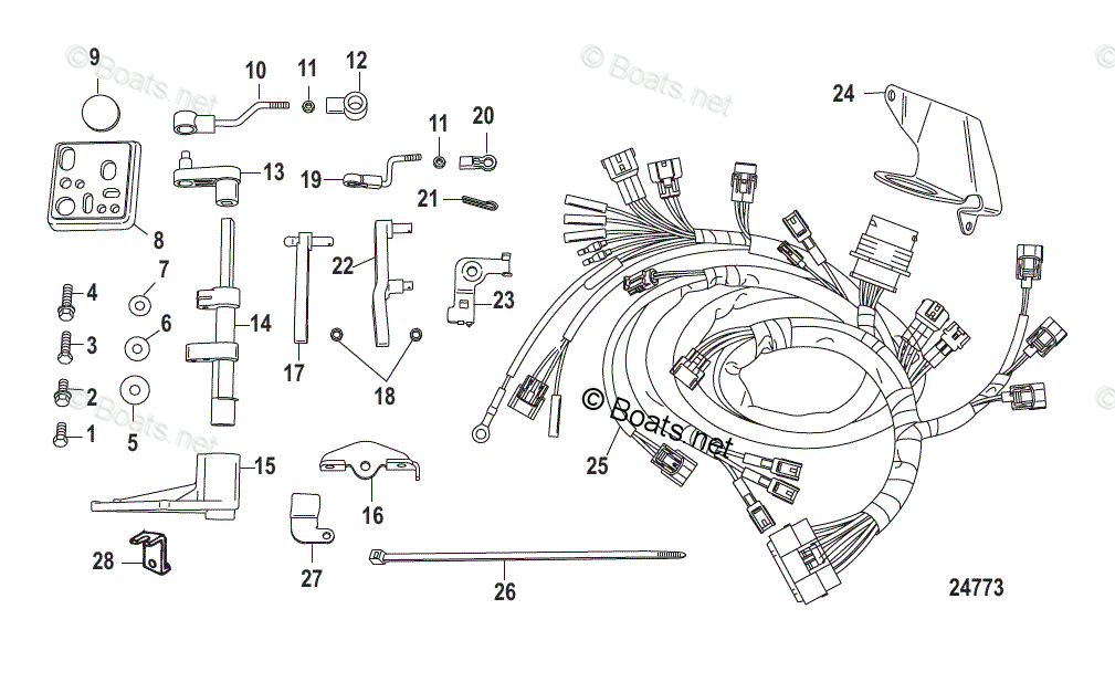 Mercury Mercury & Mariner Outboard Parts by HP & Liter 30HP OEM Parts Diagram for RC Conversion