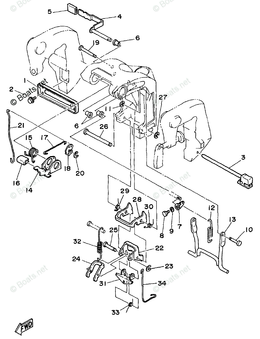 Yamaha Outboard Parts By Hp 20hp Oem Parts Diagram For