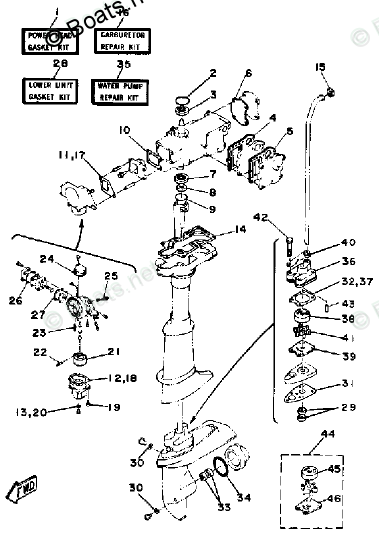 Yamaha Outboard Parts by HP 4HP OEM Parts Diagram for Repair Kit