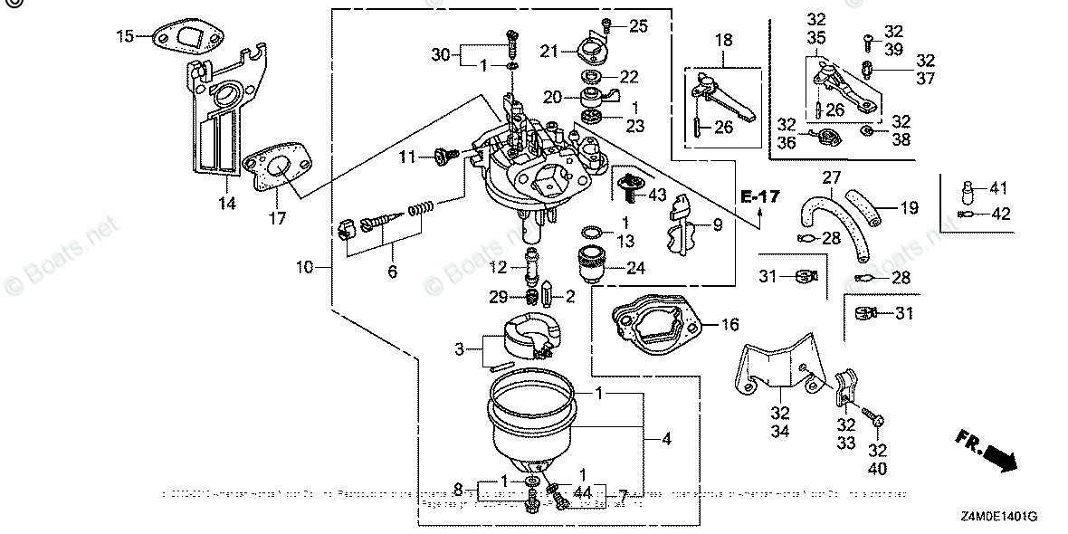 Honda Small Engine Parts GX160 OEM Parts Diagram for Carburetor (2