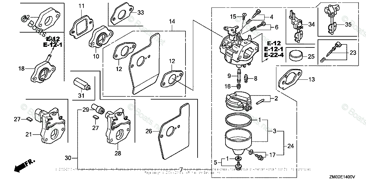 Honda Small Engine Parts Gcv160 Oem Parts Diagram For