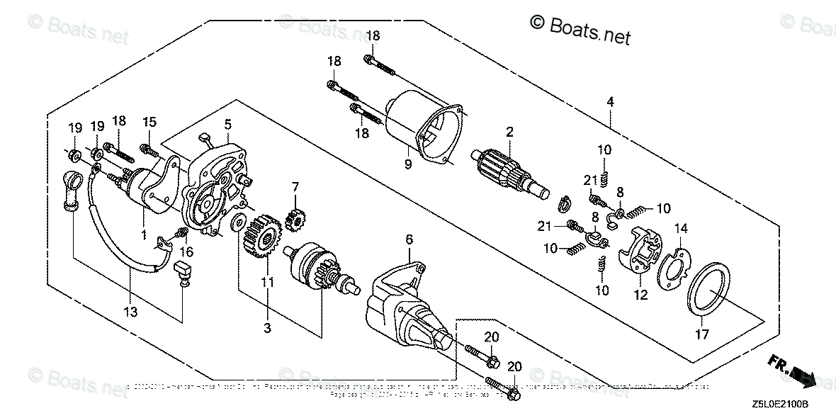 Honda Small Engine Parts GX340 OEM Parts Diagram for STARTER MOTOR