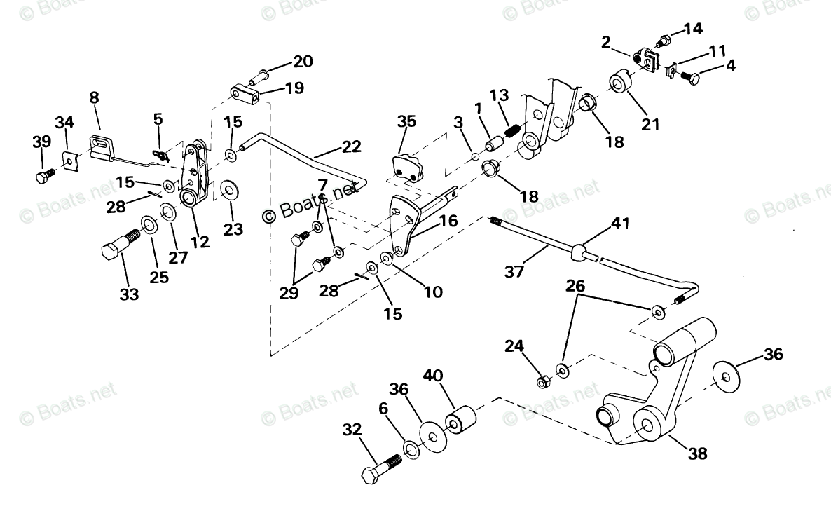 Johnson Outboard 40HP OEM Parts Diagram for SHIFT LINKAGE