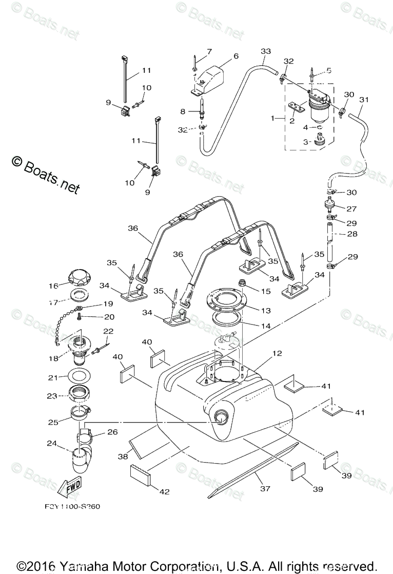 Yamaha Waverunner 2017 OEM Parts Diagram for FUEL TANK | Boats.net