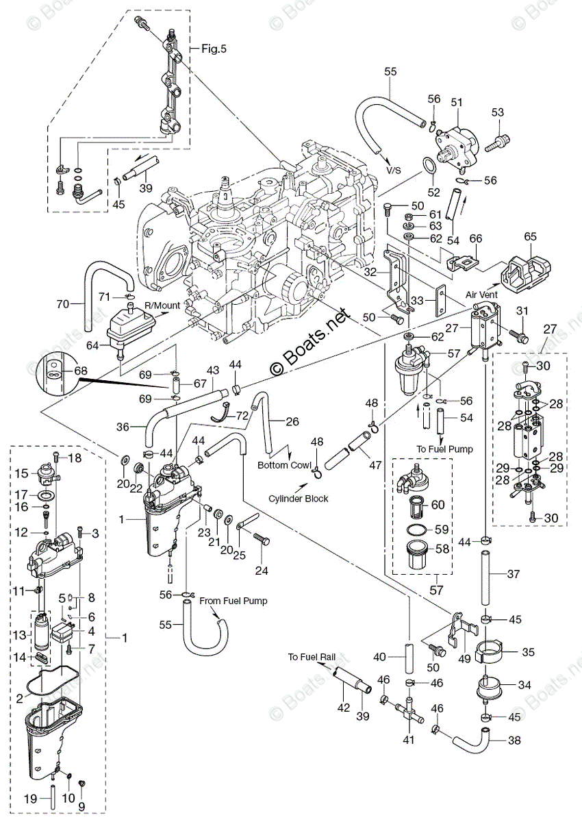 Tohatsu 2010 MFS25B - 4 Stroke Tohatsu OEM Parts Diagram ... johnson evinrude outboard wiring diagram 