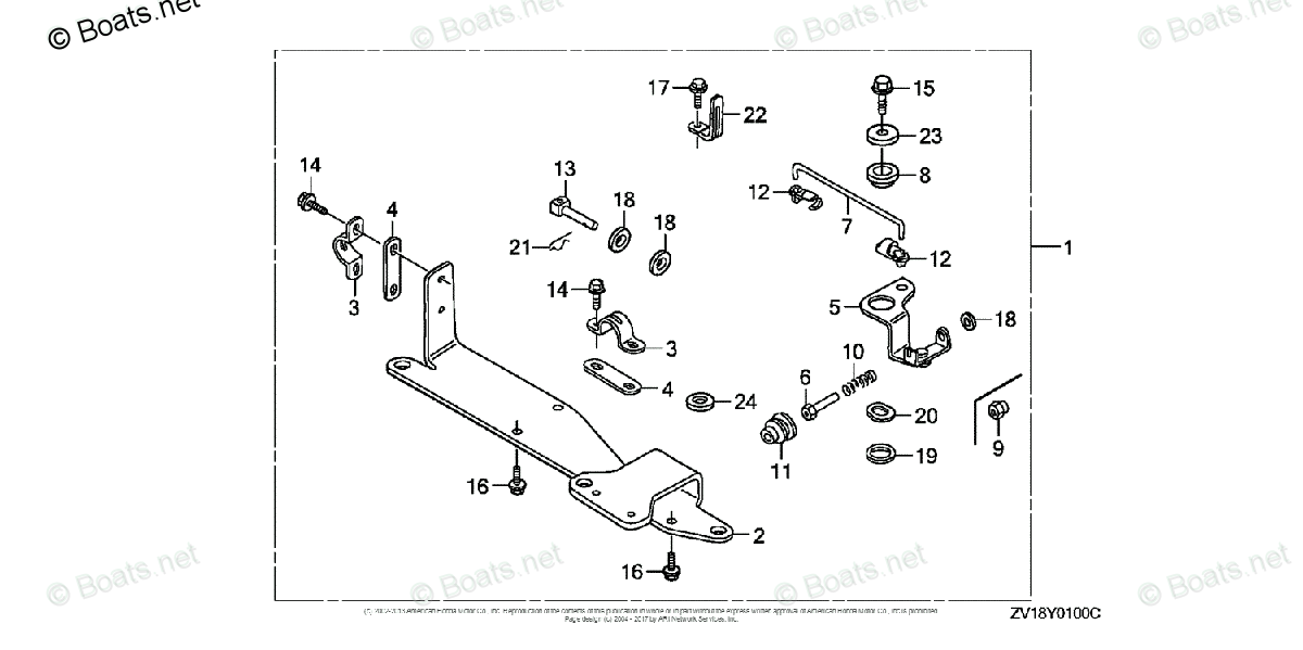 Honda Outboard Parts by HP & Serial Range 5HP OEM Parts Diagram for