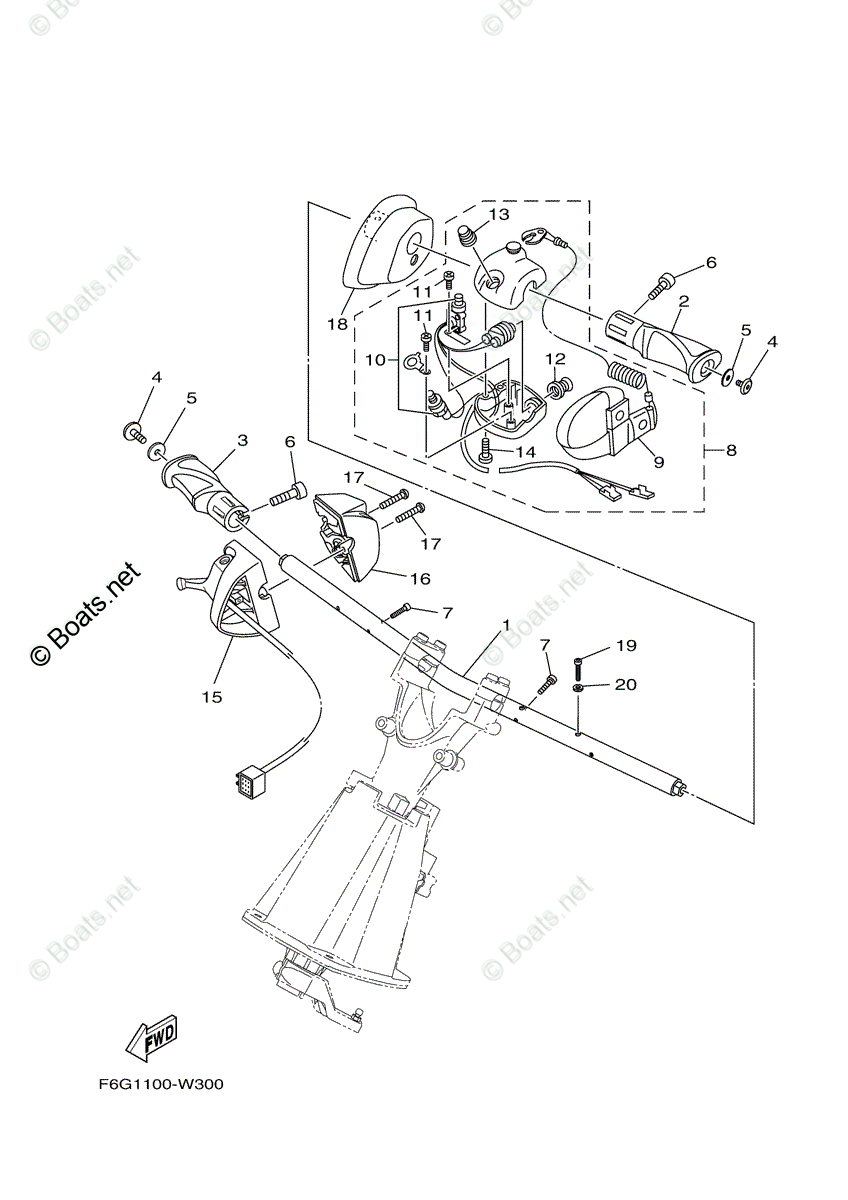 Yamaha Waverunner 2022 OEM Parts Diagram for Steering 1 | Boats.net