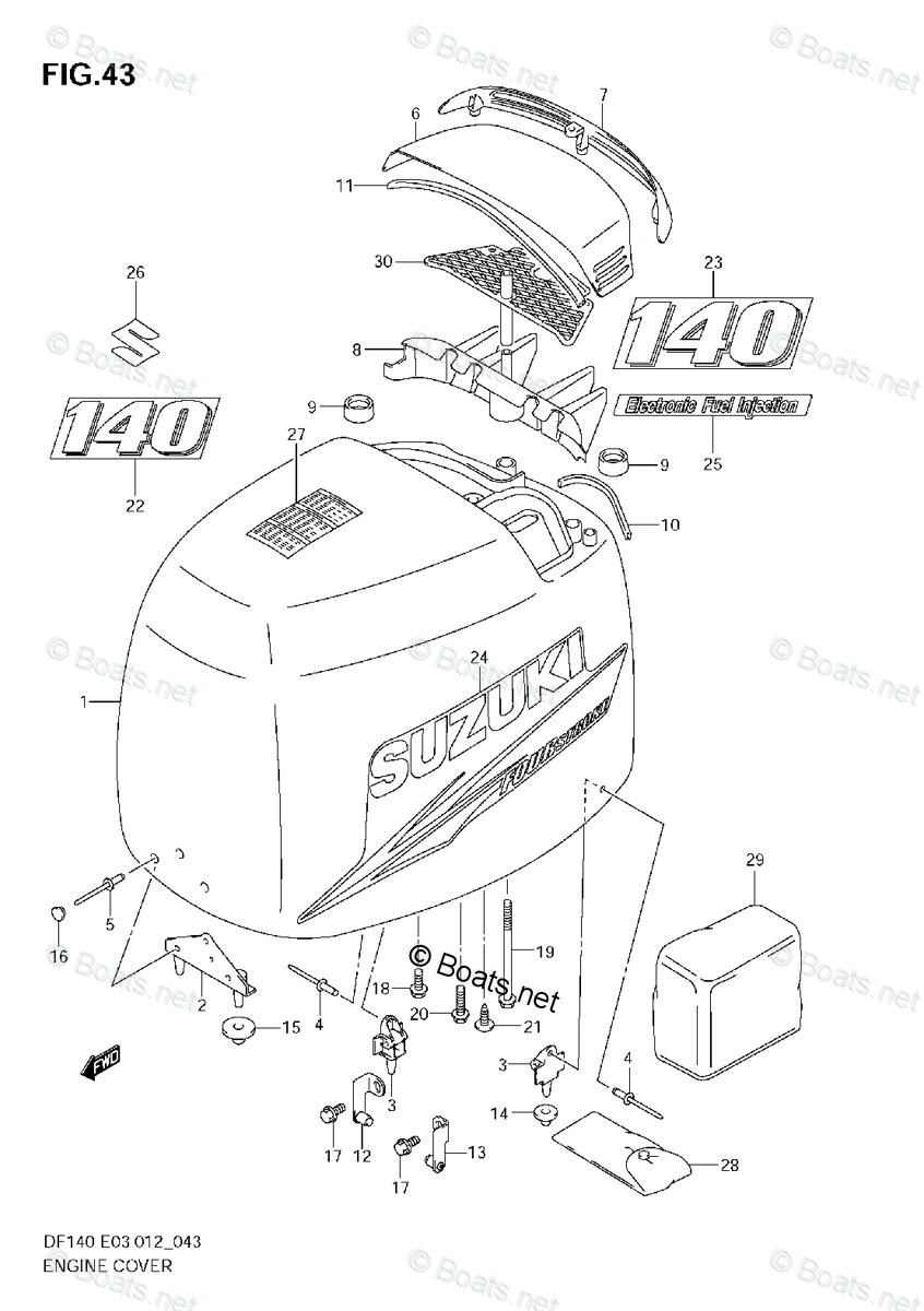 Suzuki Outboard Parts By Model Df 140 Oem Parts Diagram