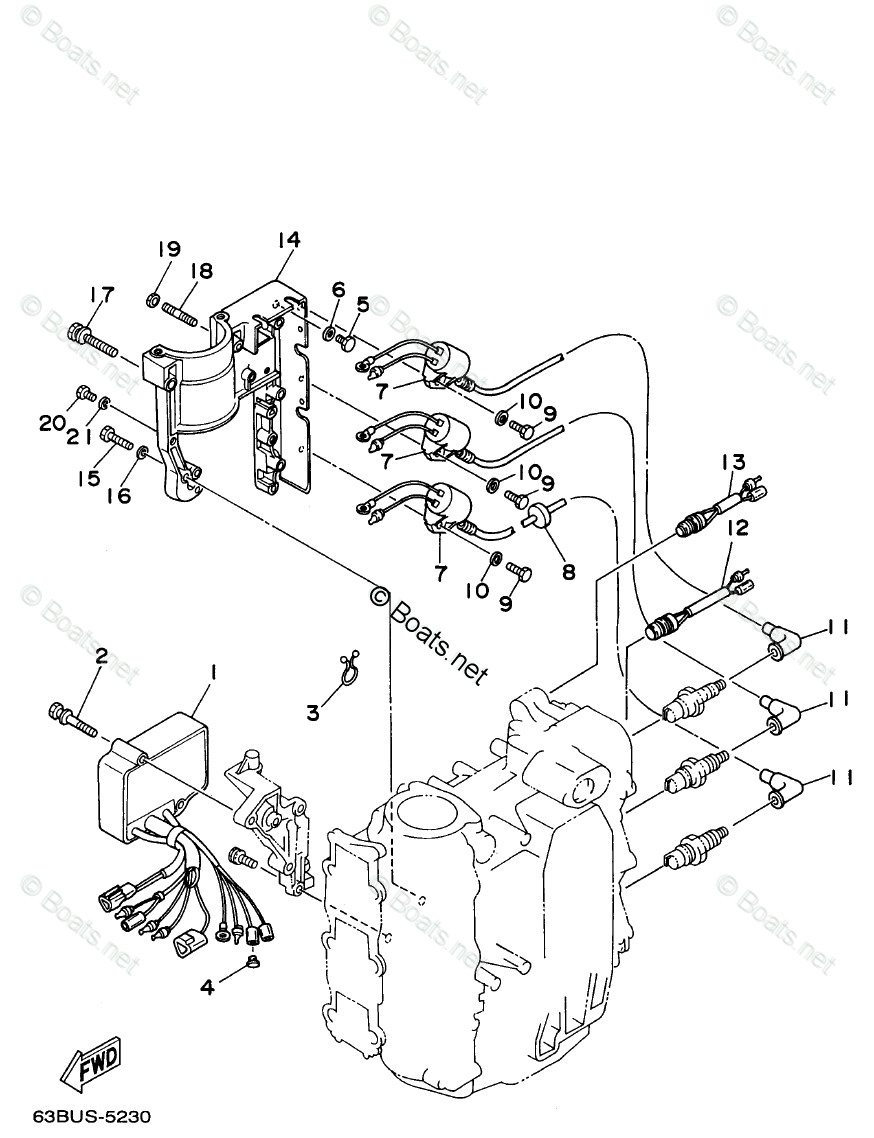 Yamaha Outboard Parts by Year 1997 OEM Parts Diagram for Electrical - 1 | Boats.net