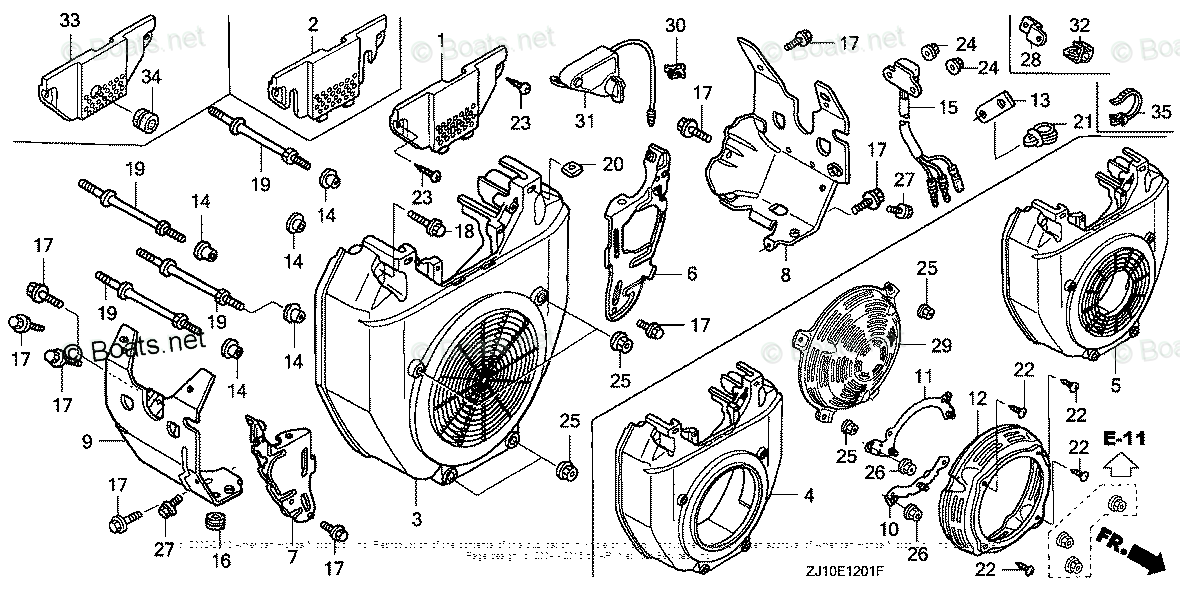 Honda Small Engine Parts GX620 OEM Parts Diagram for FAN ...