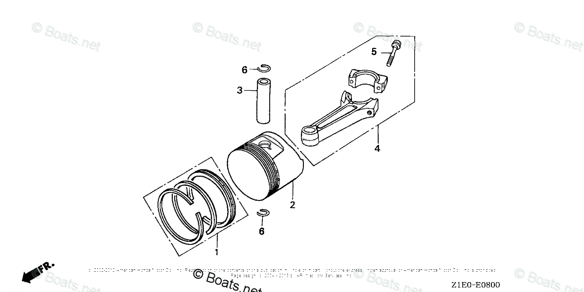 Honda Small Engine Parts GXV390 OEM Parts Diagram for Piston-Connecting