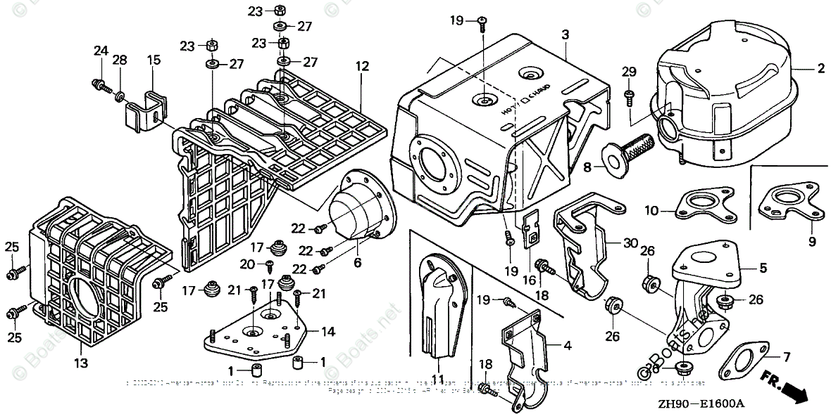 Honda Small Engine Parts GX270 OEM Parts Diagram for ...