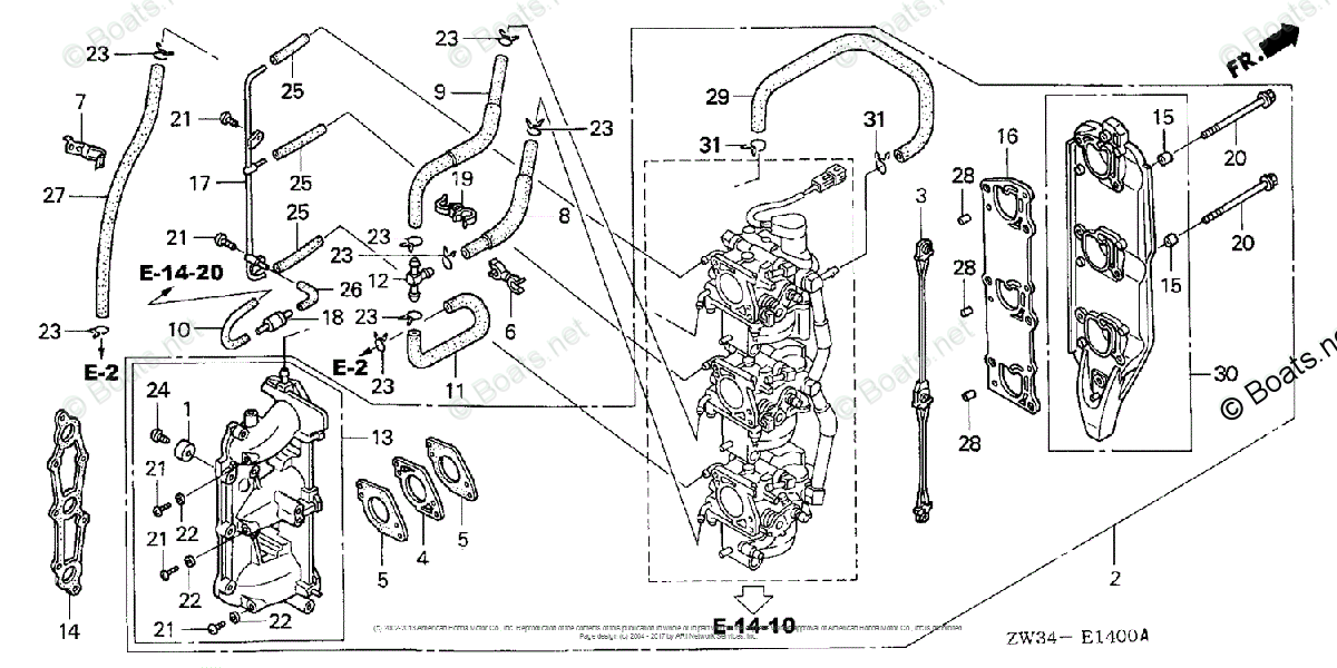 Honda Outboard Parts by HP & Serial Range 50HP OEM Parts ...