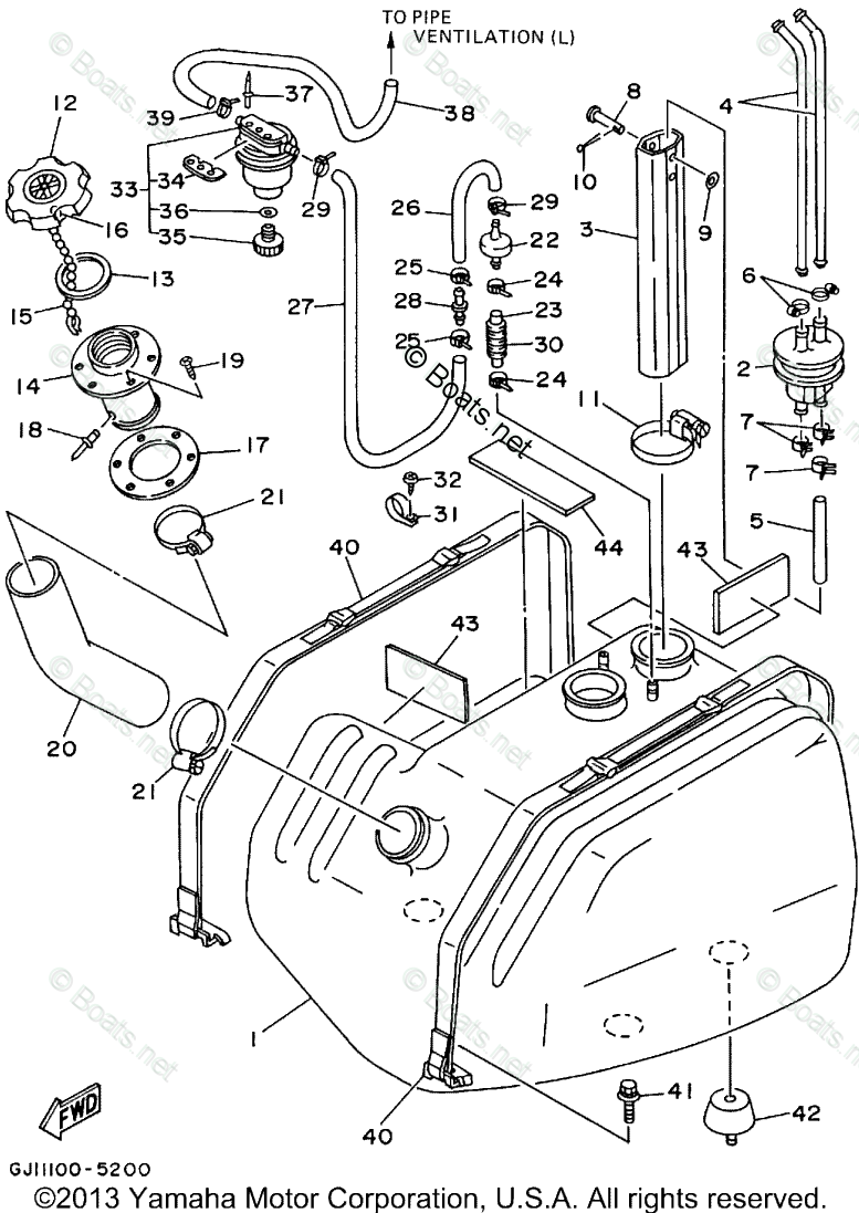 Yamaha Waverunner Parts 1995 OEM Parts Diagram for FUEL ... waverunner schematics 