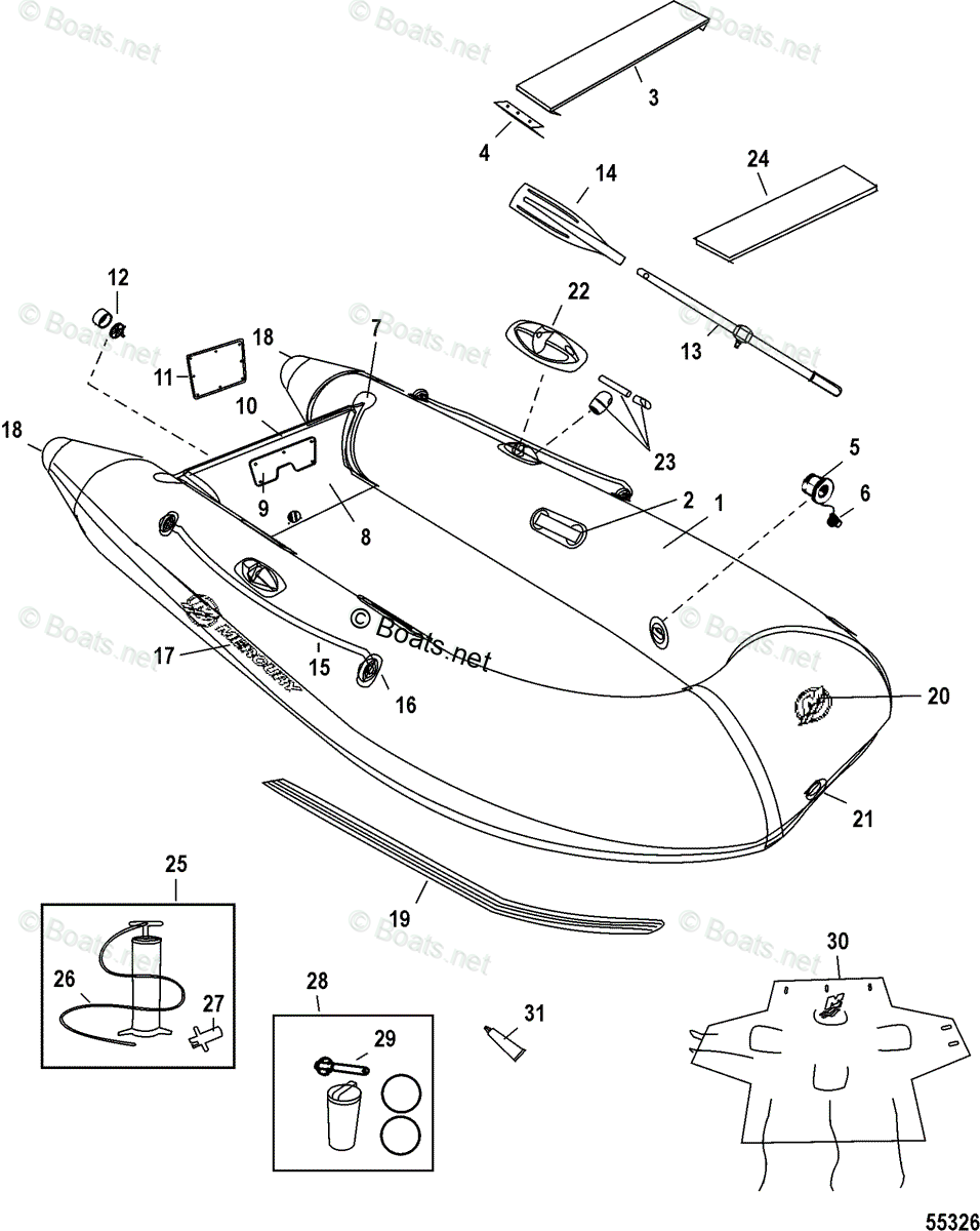 Mercury Boat Parts by Year Quicksilver Inflatable OEM ...