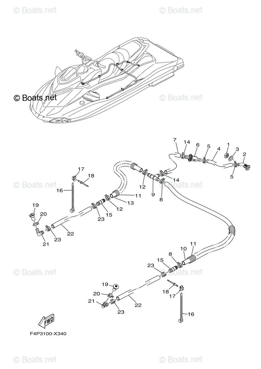 Yamaha Waverunner 2022 OEM Parts Diagram for Bilge Pump