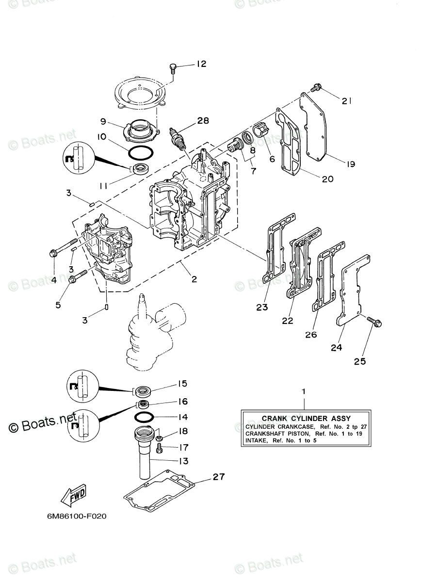 Yamaha Outboard Parts By Hp 8hp Oem Parts Diagram For